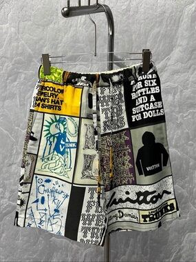 Louis Vuitton Multicolor Graphic Print Drawstring Shorts SS24